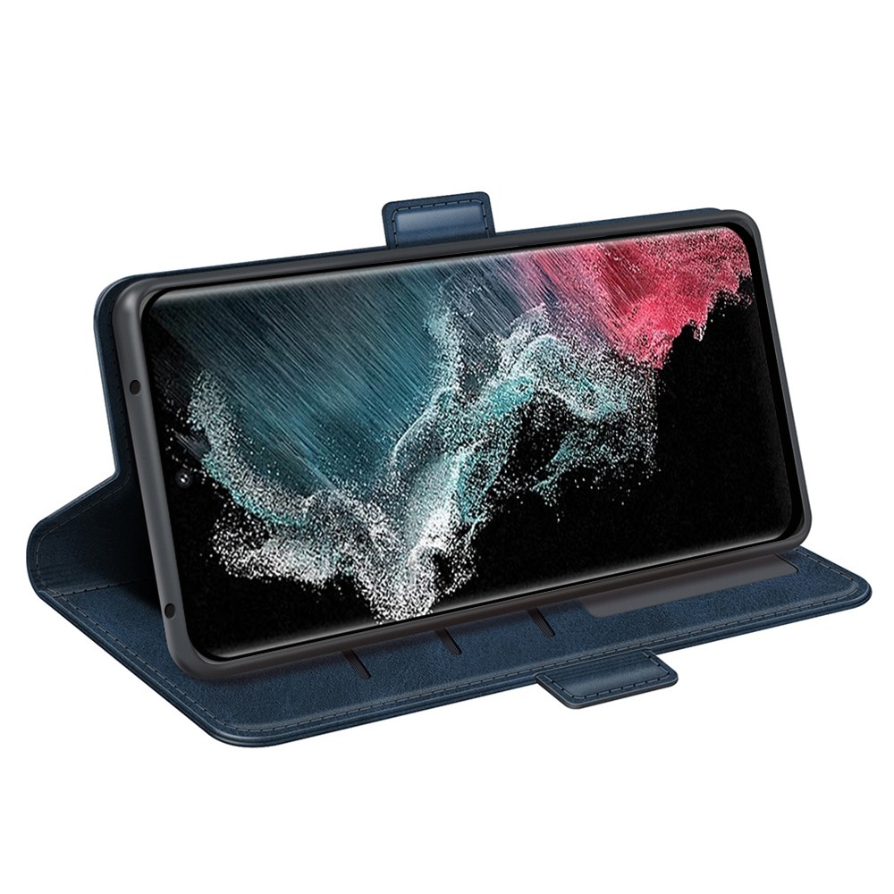  Samsung Galaxy S23 Ultra Fodral Magnetisk Stängning Blå