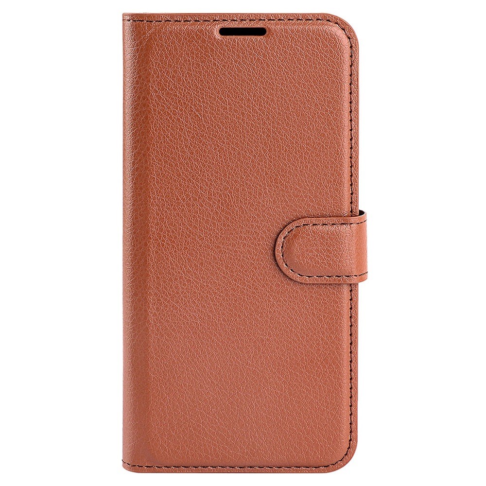  Samsung Galaxy S23 Ultra Fodral Litchi Läder Brun