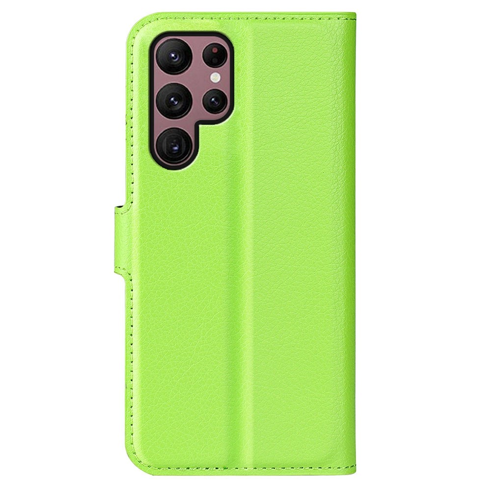  Samsung Galaxy S23 Ultra Fodral Litchi Läder Grön