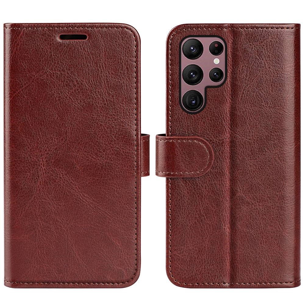  Samsung Galaxy S23 Ultra Fodral Crazy Horse Läder Brun