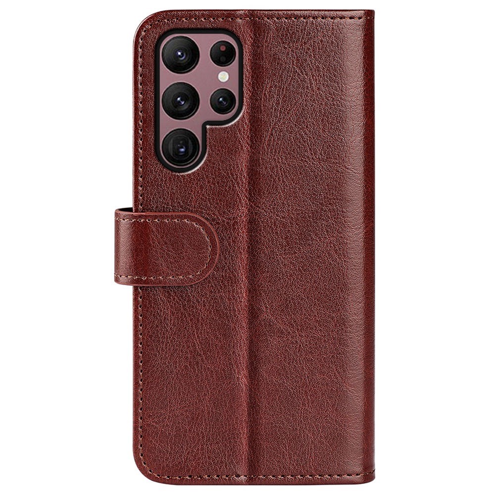  Samsung Galaxy S23 Ultra Fodral Crazy Horse Läder Brun