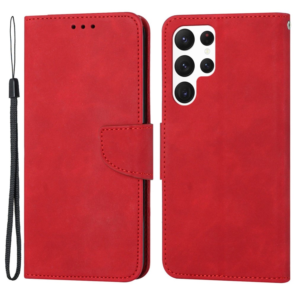  Samsung Galaxy S23 Ultra Fodral Läder Röd