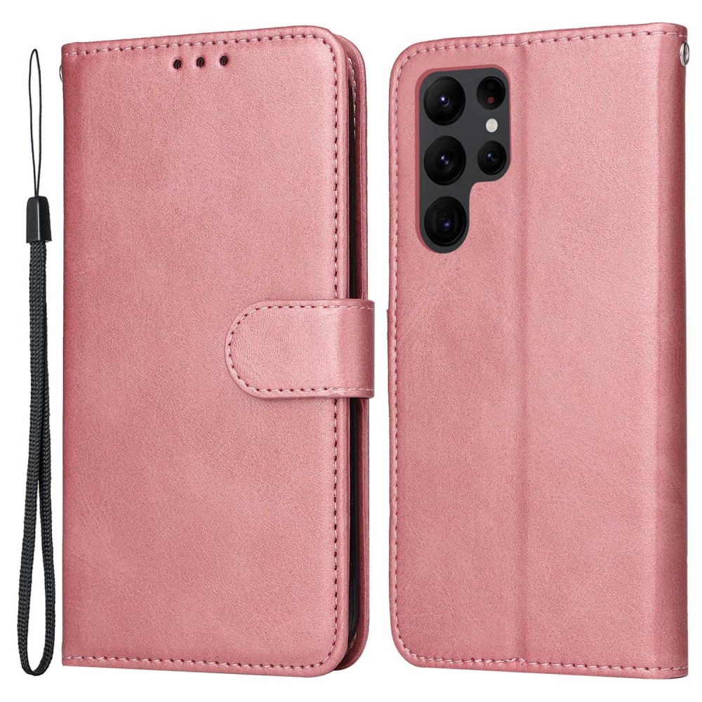  Samsung Galaxy S23 Ultra Fodral Läder Roséguld