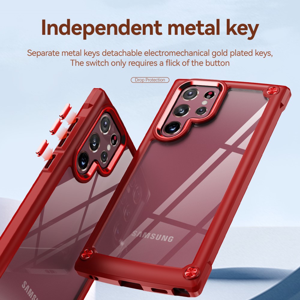  Samsung Galaxy S23 Ultra Skal Shockproof Hybrid Röd