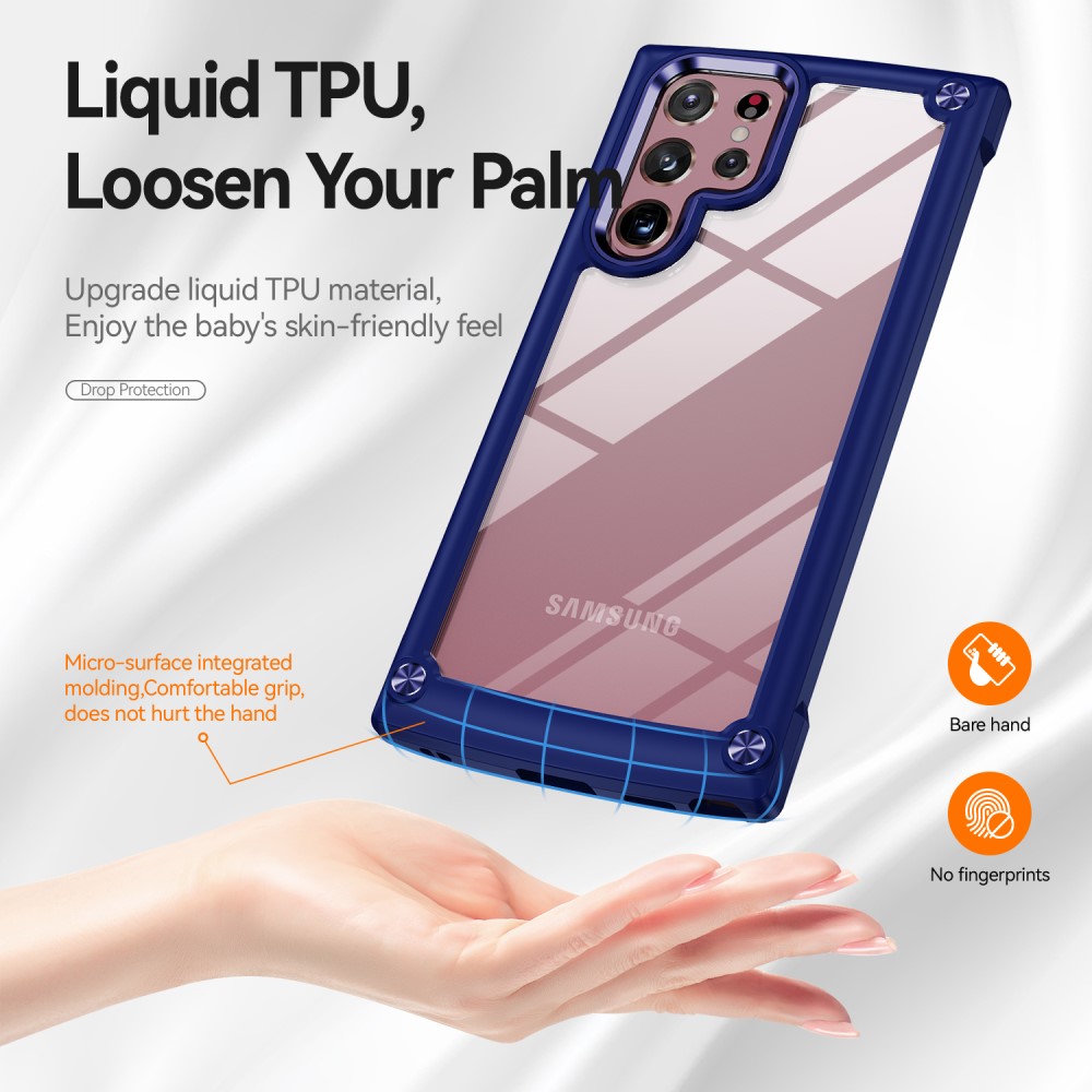  Samsung Galaxy S23 Ultra Skal Shockproof Hybrid Blå
