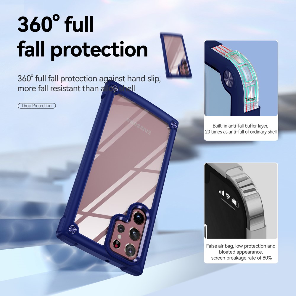  Samsung Galaxy S23 Ultra Skal Shockproof Hybrid Blå