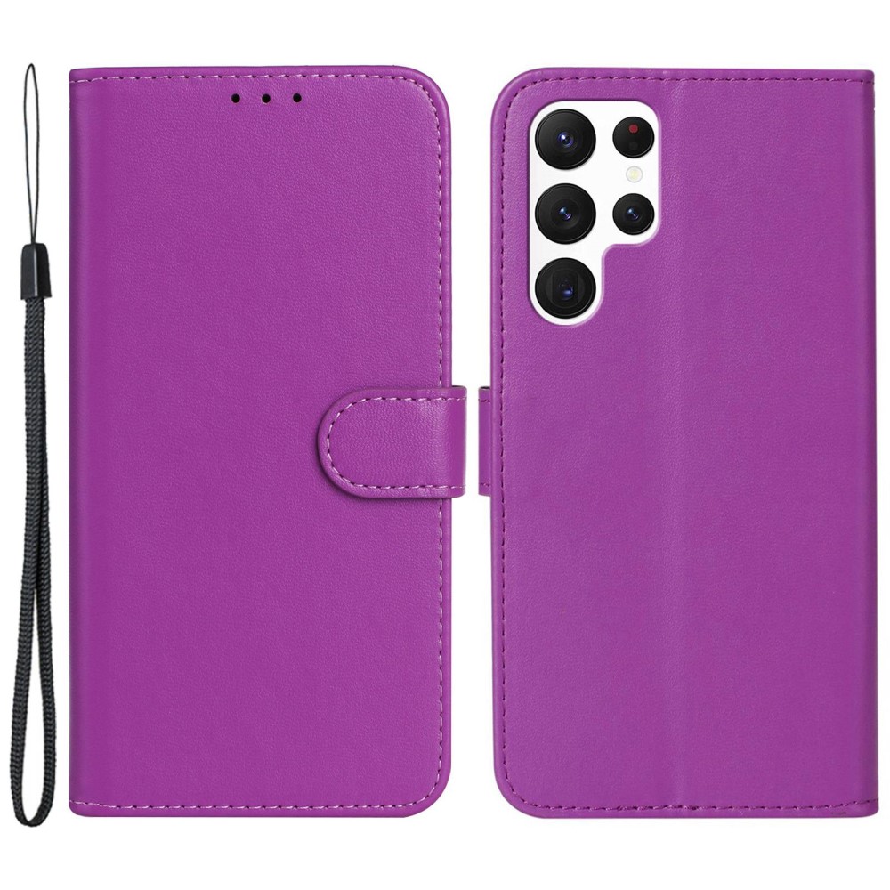  Samsung Galaxy S23 Ultra Fodral Solid Läder Lila
