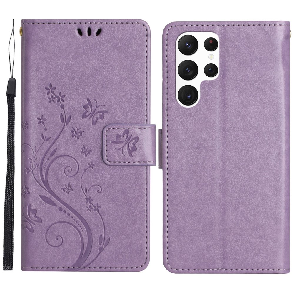  Samsung Galaxy S23 Ultra Fodral Med Tryck Ljus Lila