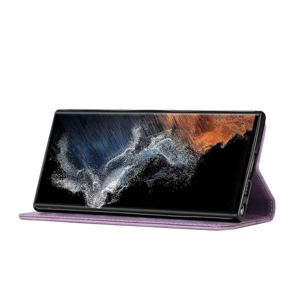  Samsung Galaxy S23 Ultra Fodral Med Tryck Ljus Lila