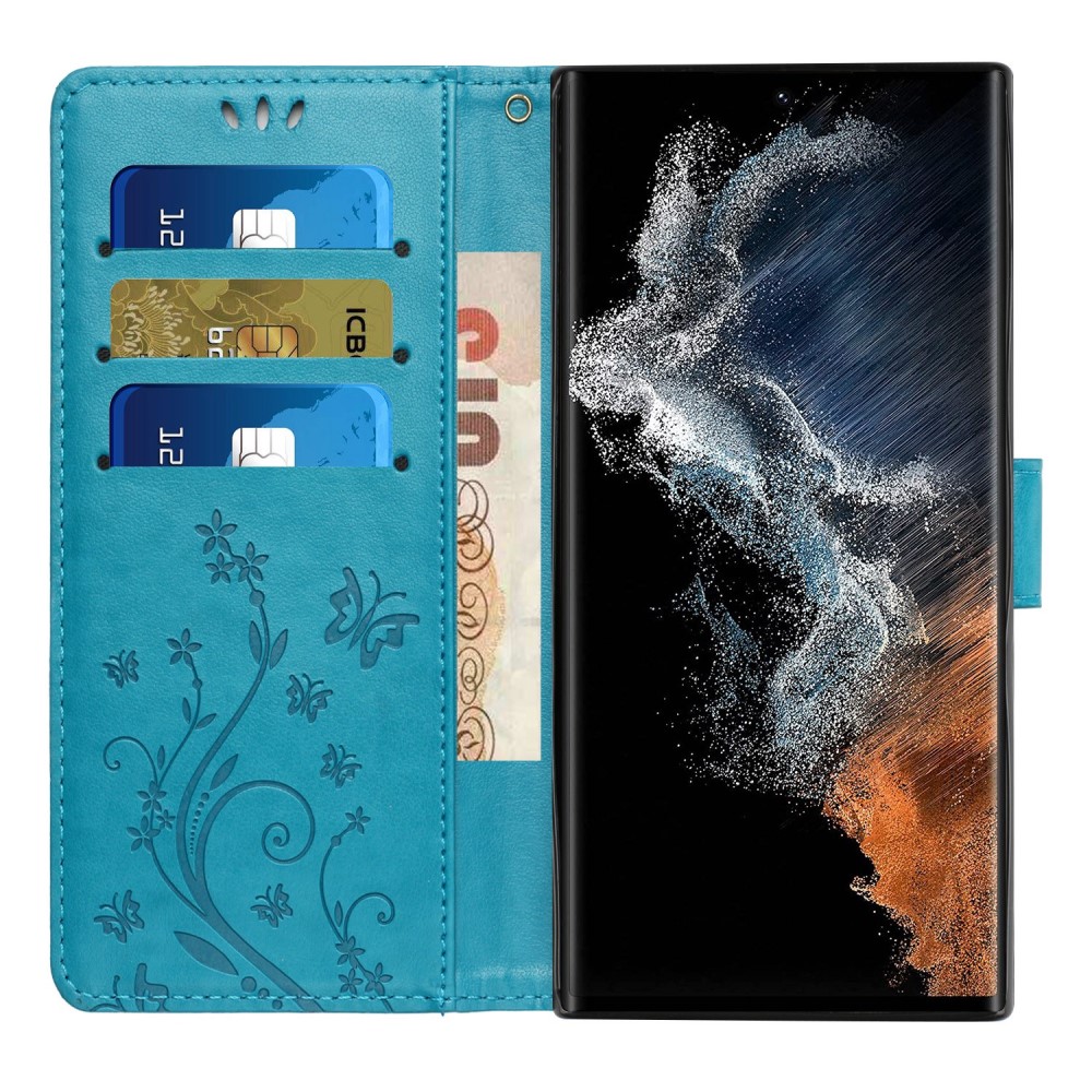  Samsung Galaxy S23 Ultra Fodral Med Tryck Blå