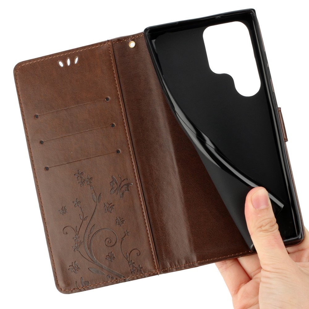  Samsung Galaxy S23 Ultra Fodral Med Tryck Brun