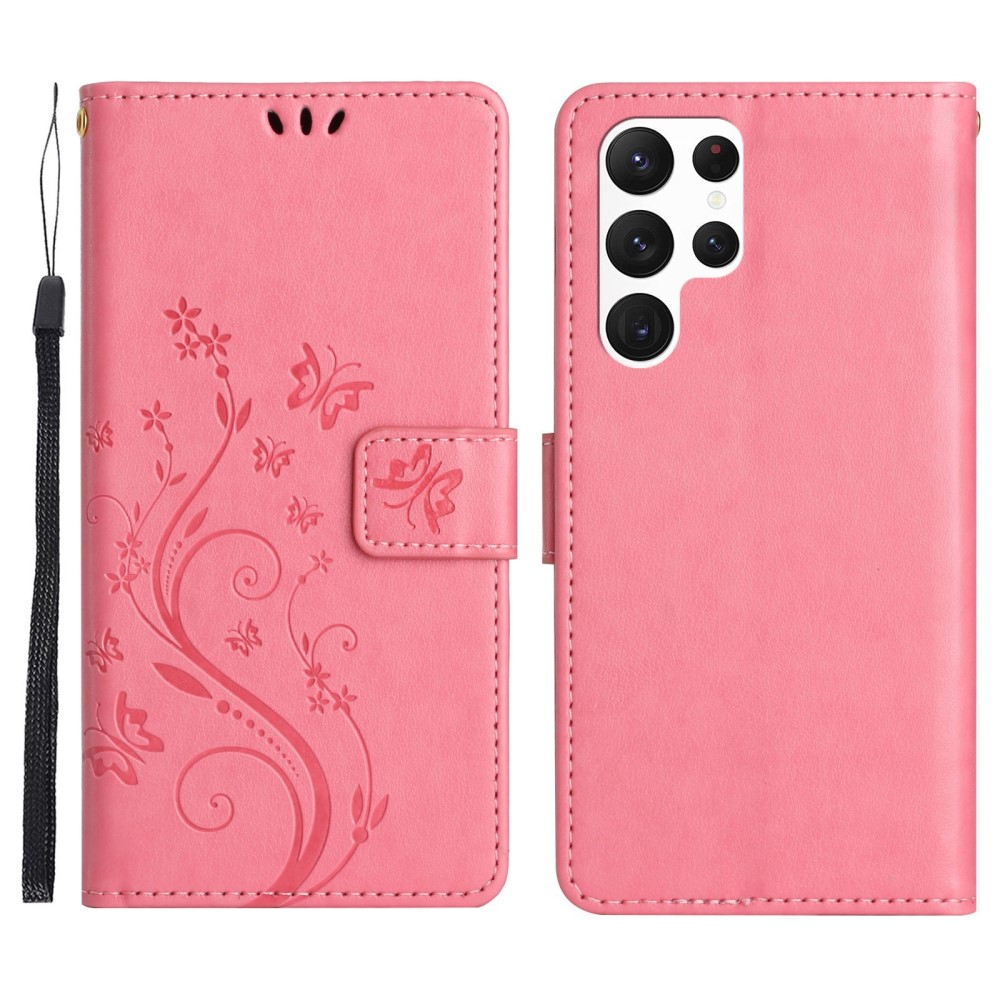  Samsung Galaxy S23 Ultra Fodral Med Tryck Rosa