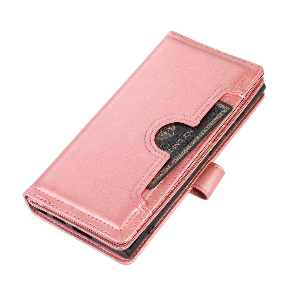  Galaxy S23 Ultra Fodral Multifunktionell Split Läder Roséguld