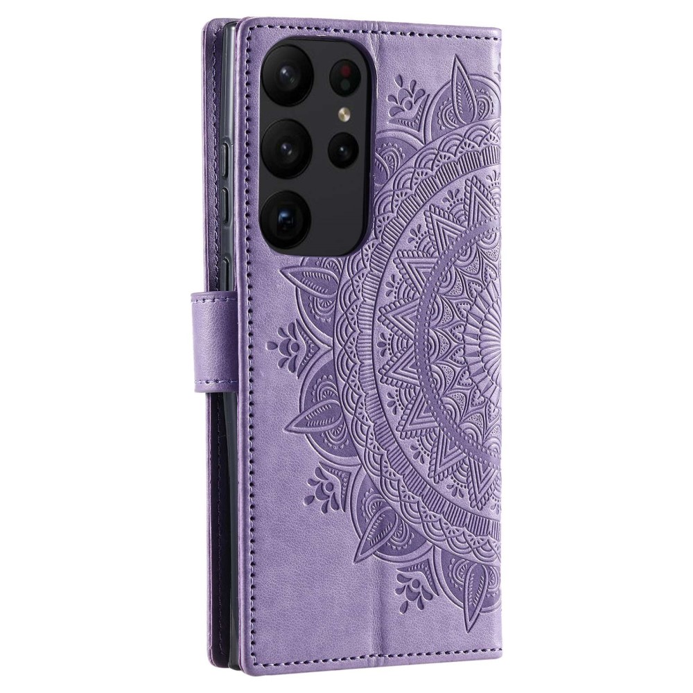  Samsung Galaxy S23 Ultra Fodral Mandala Läder Lila