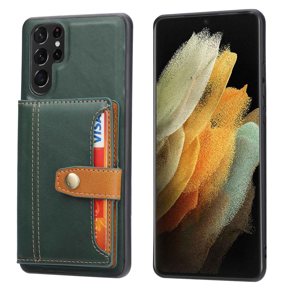  Samsung Galaxy S23 Ultra Skal Med Plånbok Grön