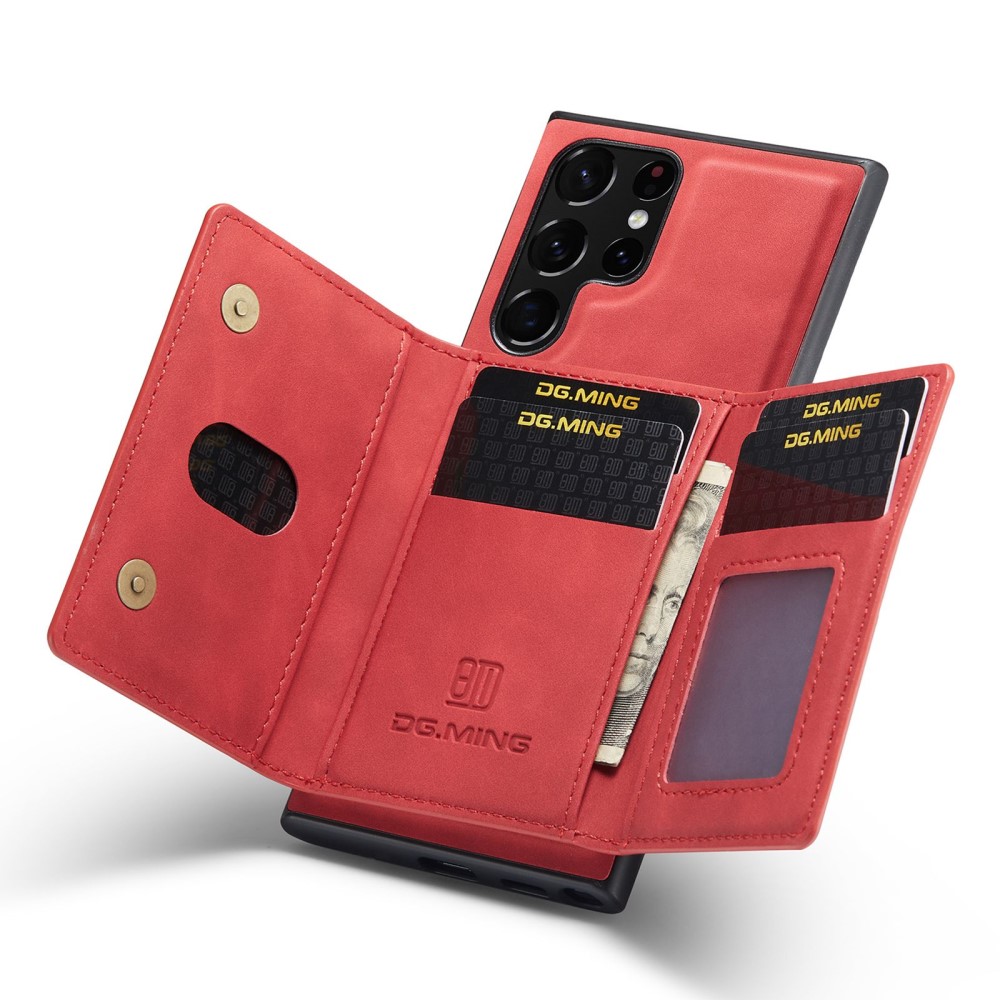 DG.MING DG.MING Galaxy S23 Ultra Skal Med Magnetisk Plånbok Röd