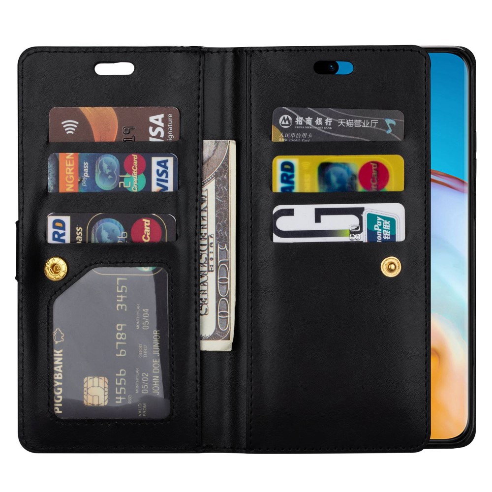  Galaxy S23 Ultra Fodral Multifunktionell Med Frontficka Svart