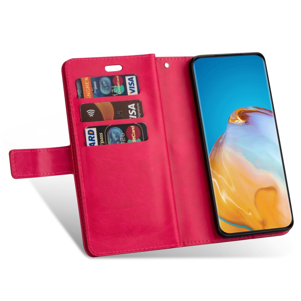  Galaxy S23 Ultra Fodral Multifunktionell Med Frontficka Rosa