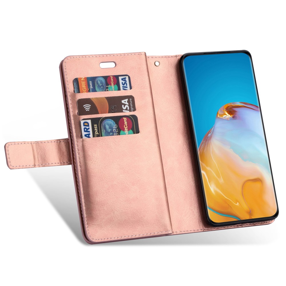  Galaxy S23 Ultra Fodral Multifunktionell Med Frontficka Roséguld