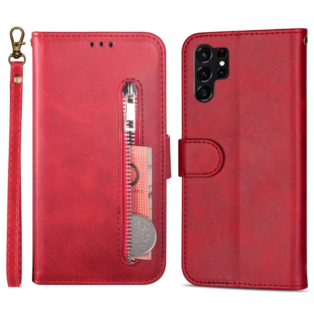  Samsung Galaxy S23 Ultra Fodral Multifunktionell Röd