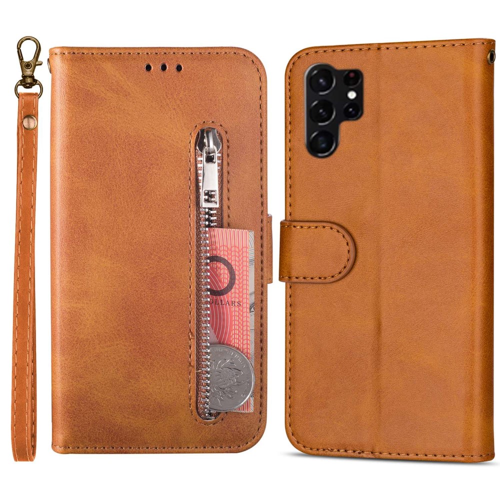  Samsung Galaxy S23 Ultra Fodral Multifunktionell Brun
