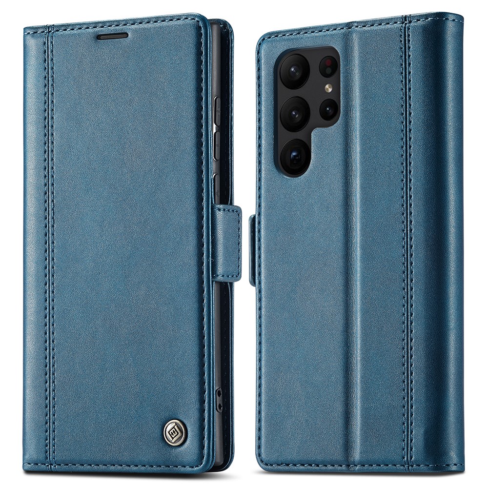 LC.IMEEKE LC.IMEEKE Samsung Galaxy S23 Ultra Flip Fodral Läder Blå