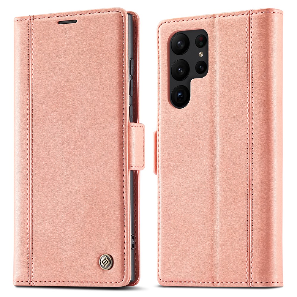 LC.IMEEKE LC.IMEEKE Samsung Galaxy S23 Ultra Flip Fodral Läder Rosa