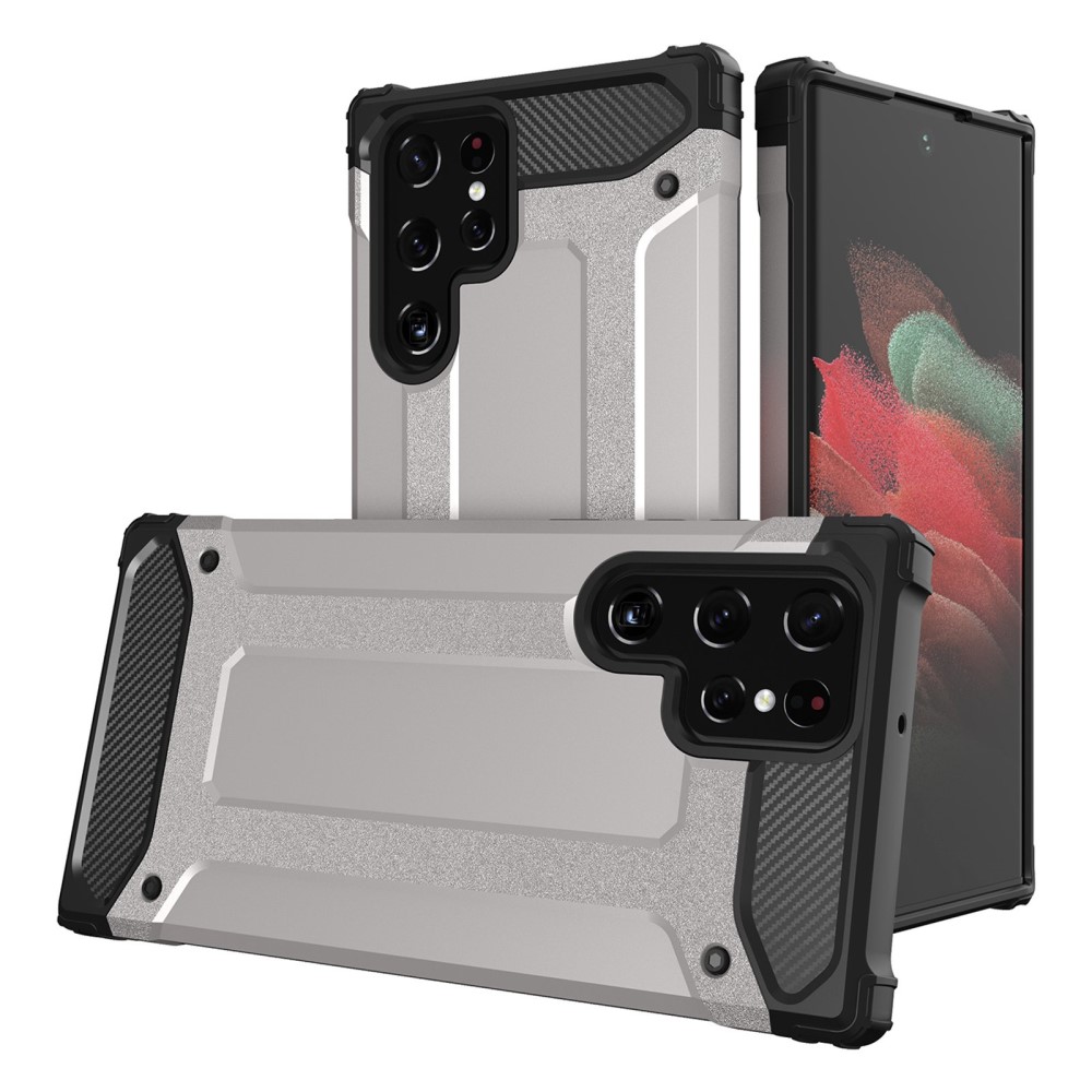  Samsung Galaxy S23 Ultra Skal Shockproof Hybrid Armor Silver