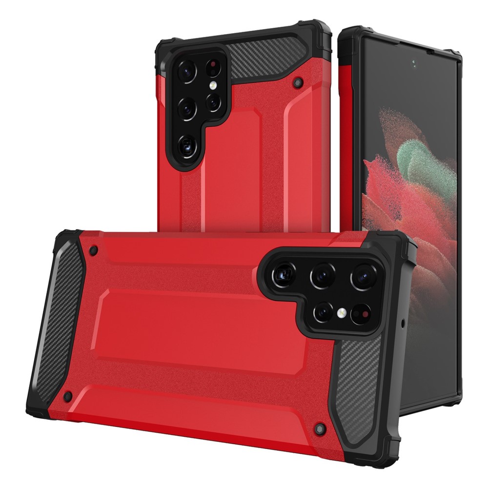  Samsung Galaxy S23 Ultra Skal Shockproof Hybrid Armor Röd