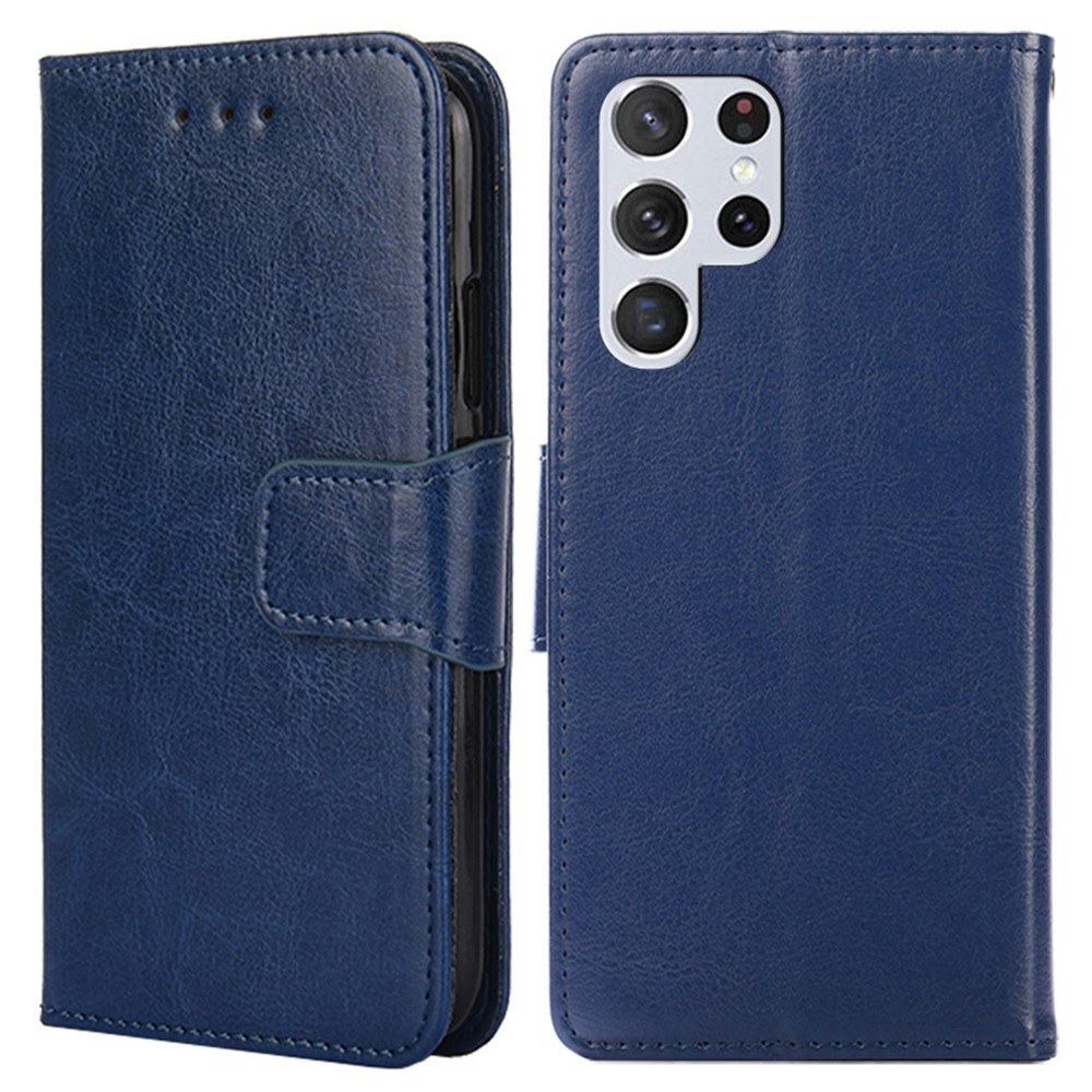  Samsung Galaxy S23 Ultra Fodral Läder Blå