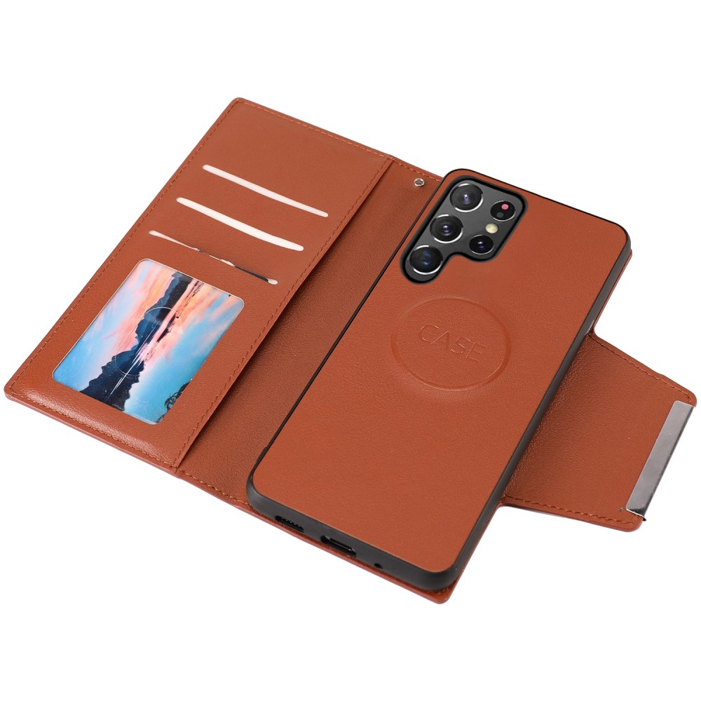  Samsung Galaxy S23 Ultra 2in1 Magnet Fodral Brun