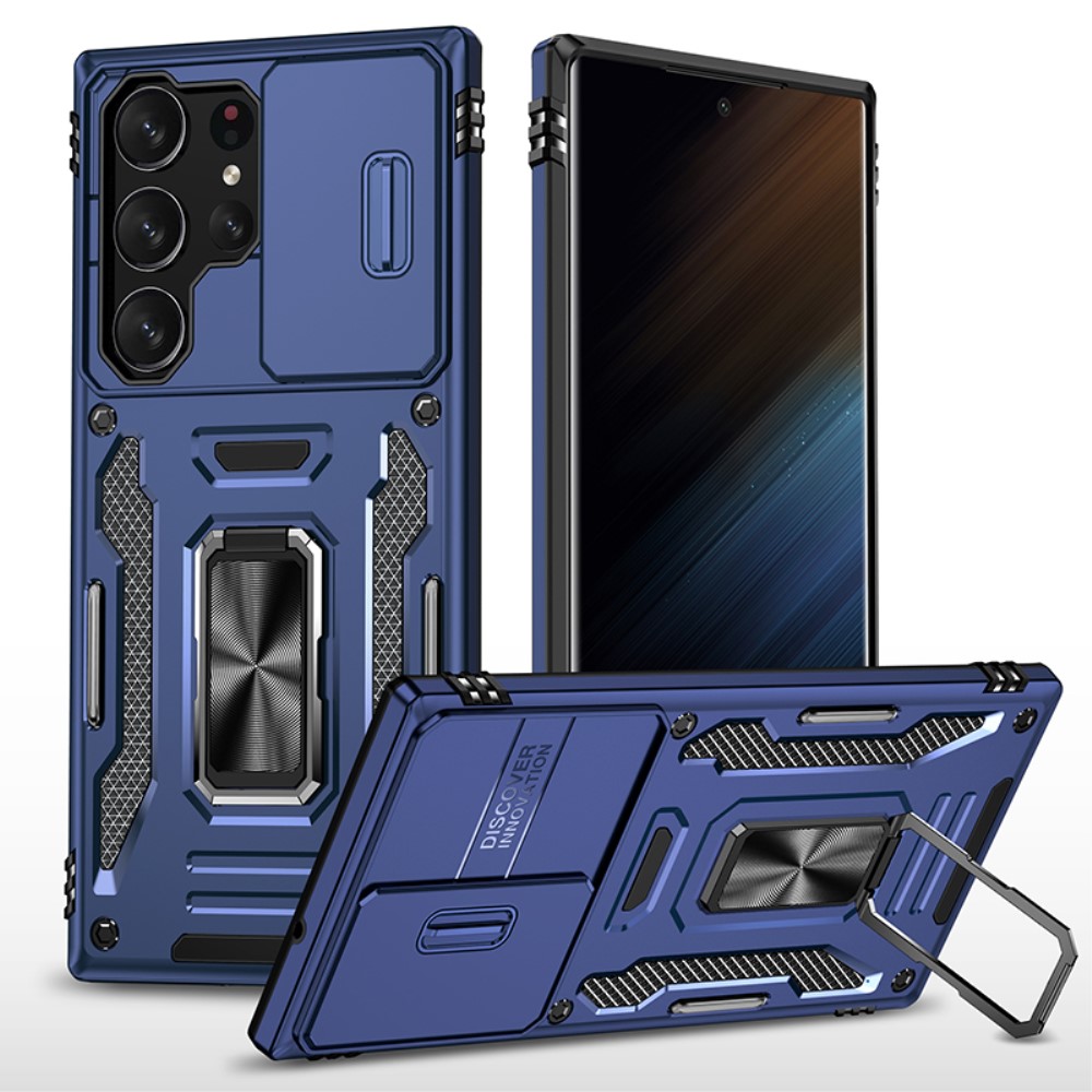  Samsung Galaxy S23 Ultra Skal Hybrid Ring Armor Mörk Blå
