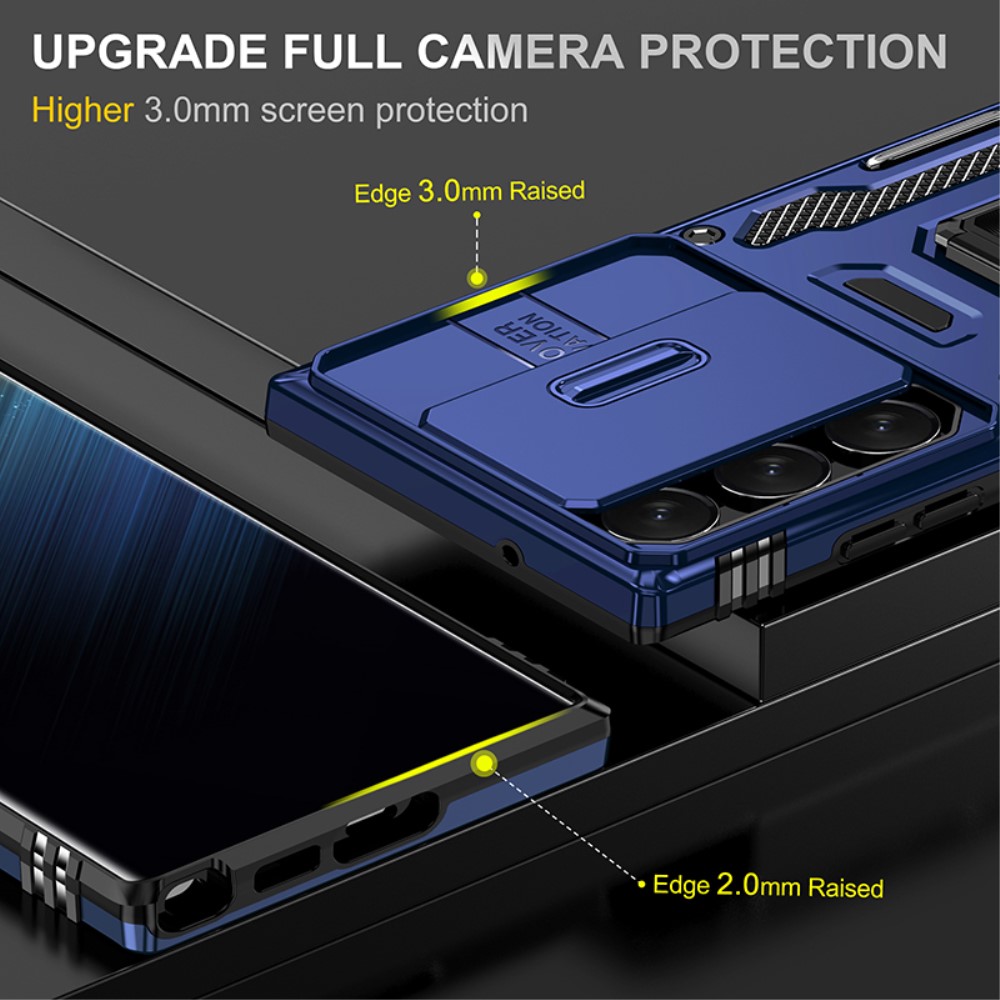  Samsung Galaxy S23 Ultra Skal Hybrid Ring Armor Mörk Blå