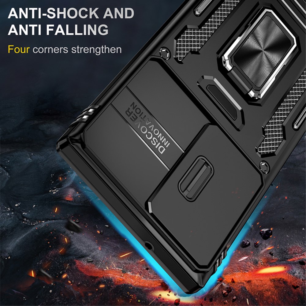  Samsung Galaxy S23 Ultra Skal Hybrid Ring Armor Svart