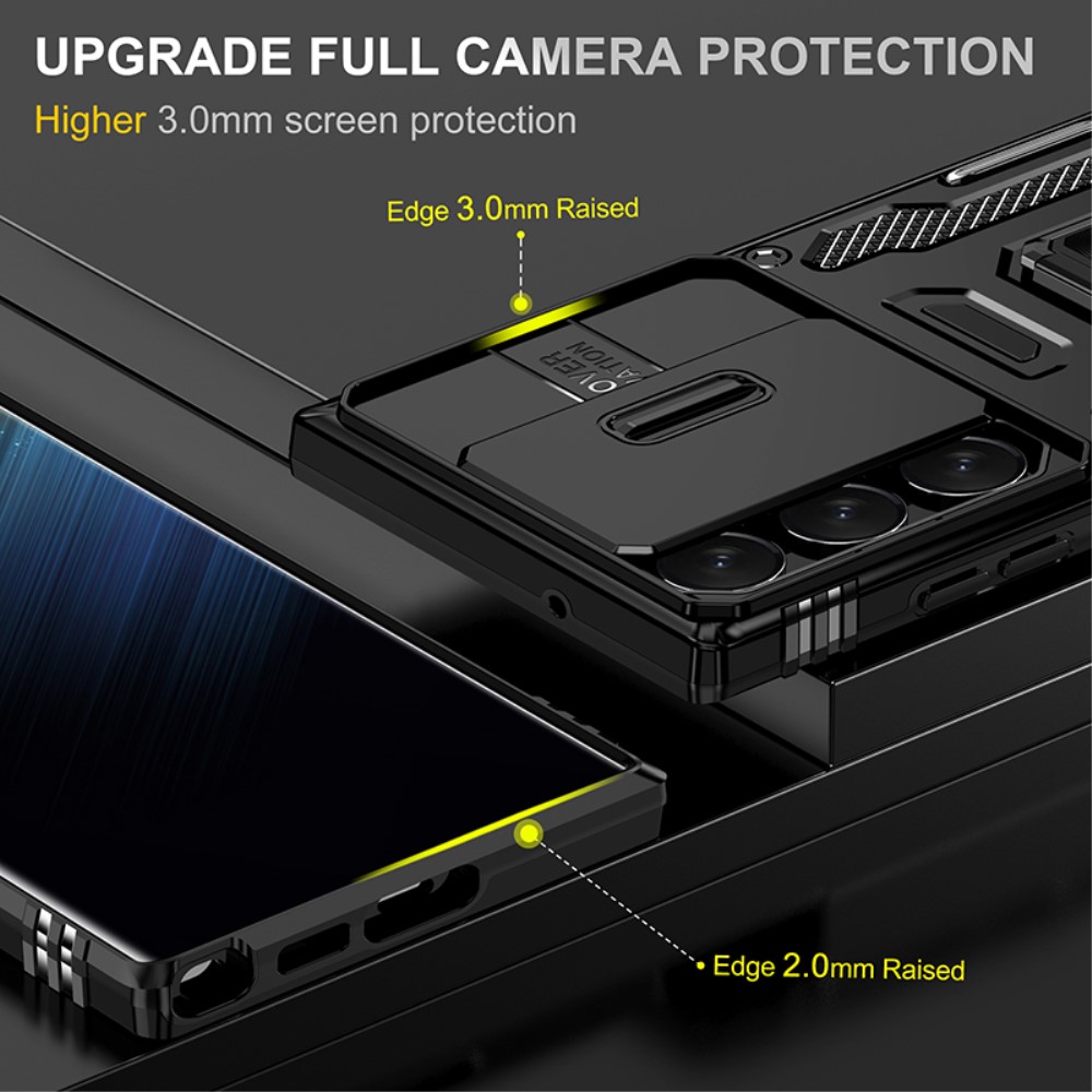  Samsung Galaxy S23 Ultra Skal Hybrid Ring Armor Svart