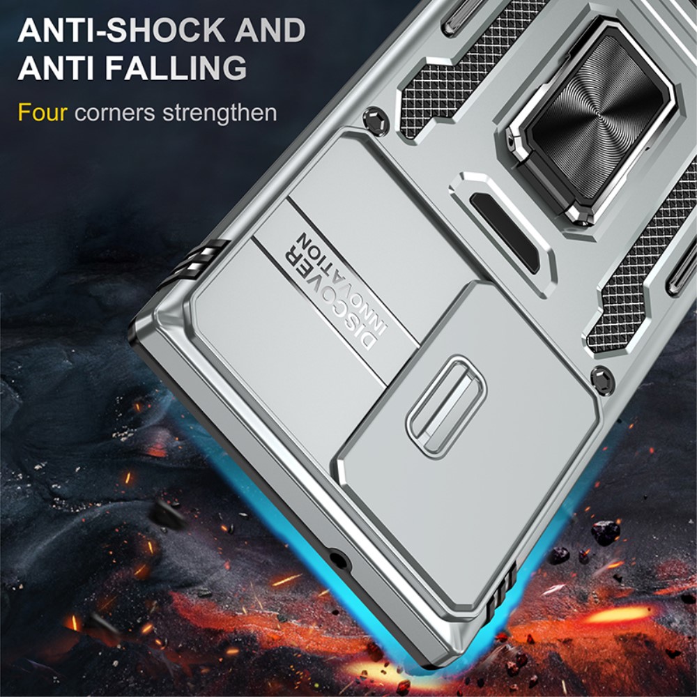  Samsung Galaxy S23 Ultra Skal Hybrid Ring Armor Grå
