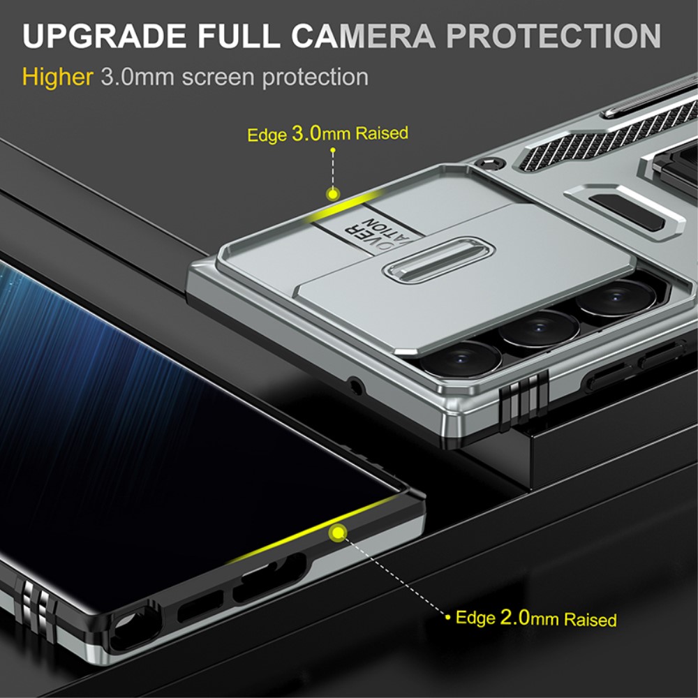  Samsung Galaxy S23 Ultra Skal Hybrid Ring Armor Grå