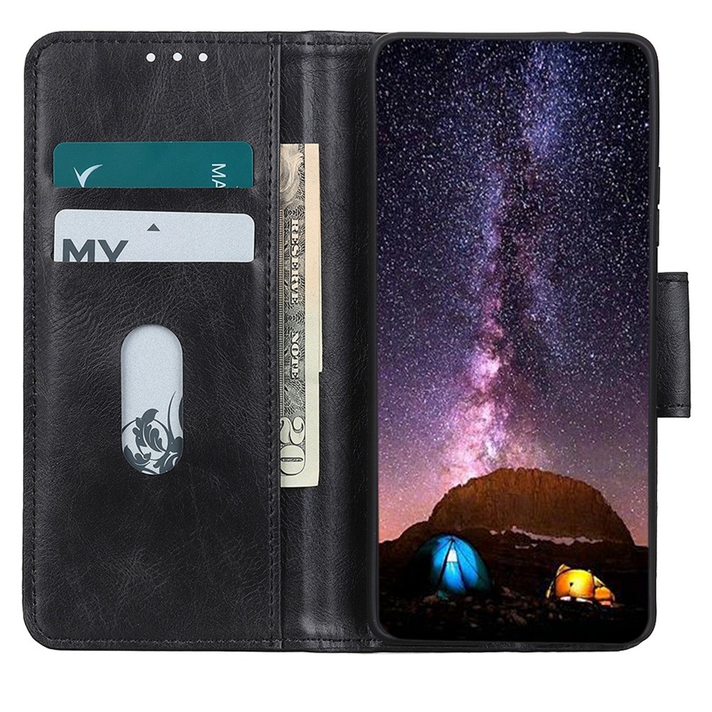  Galaxy A14 4G/5G Fodral Split Läder Crazy Horse Svart
