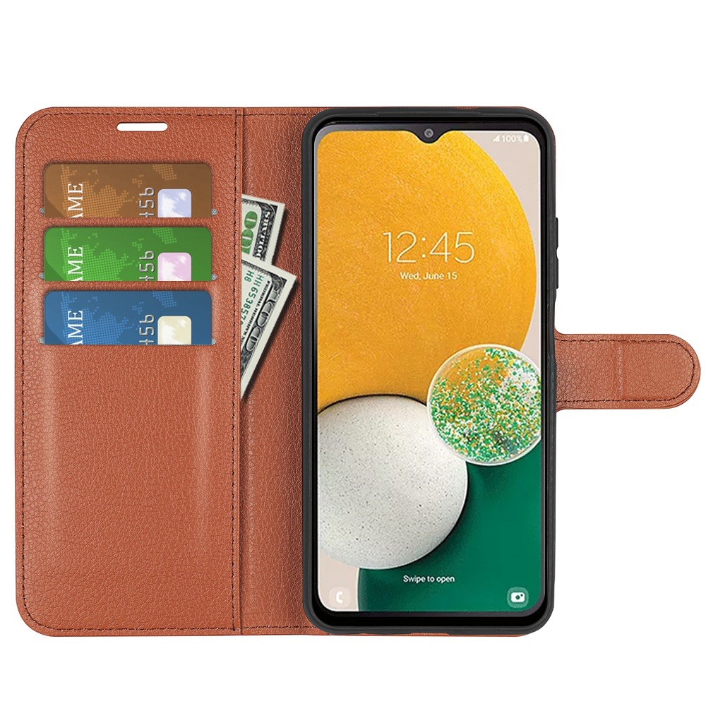  Samsung Galaxy A14 4G/5G Fodral Litchi Läder Brun