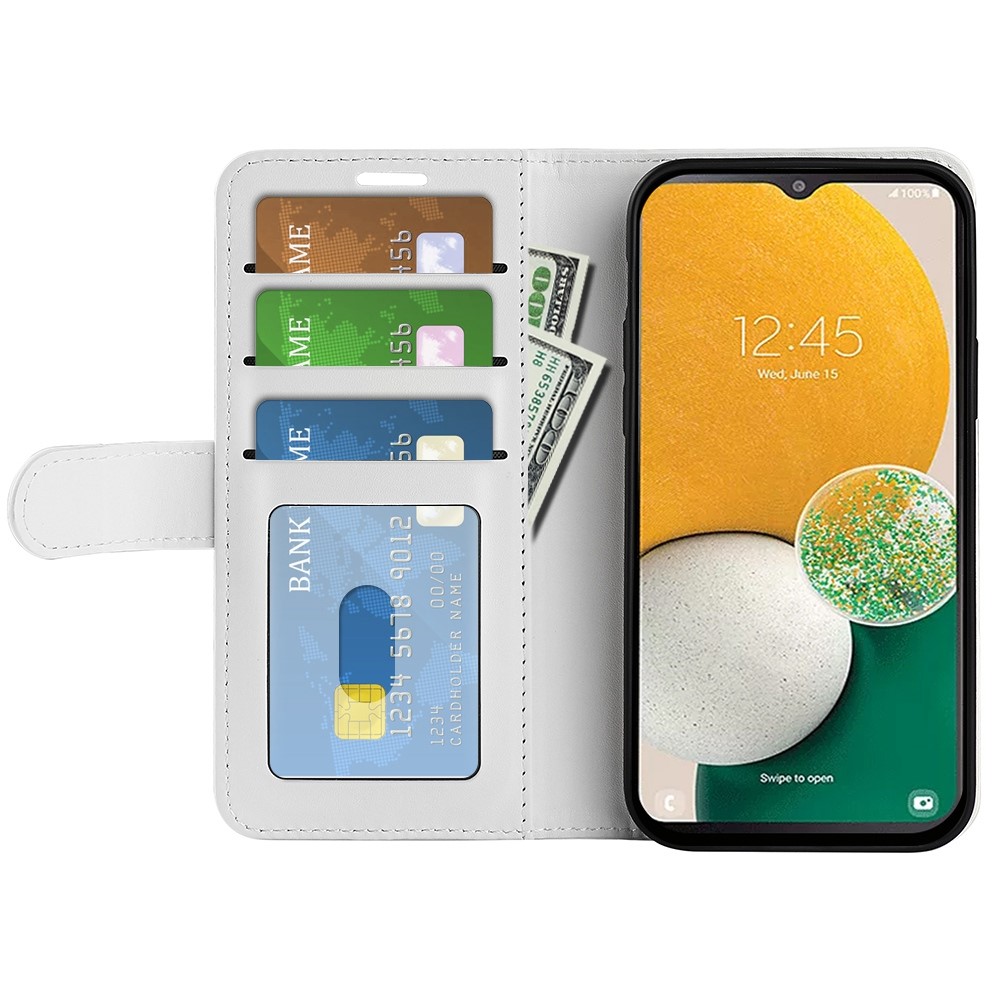  Samsung Galaxy A14 4G/5G Fodral Crazy Horse Läder Vit