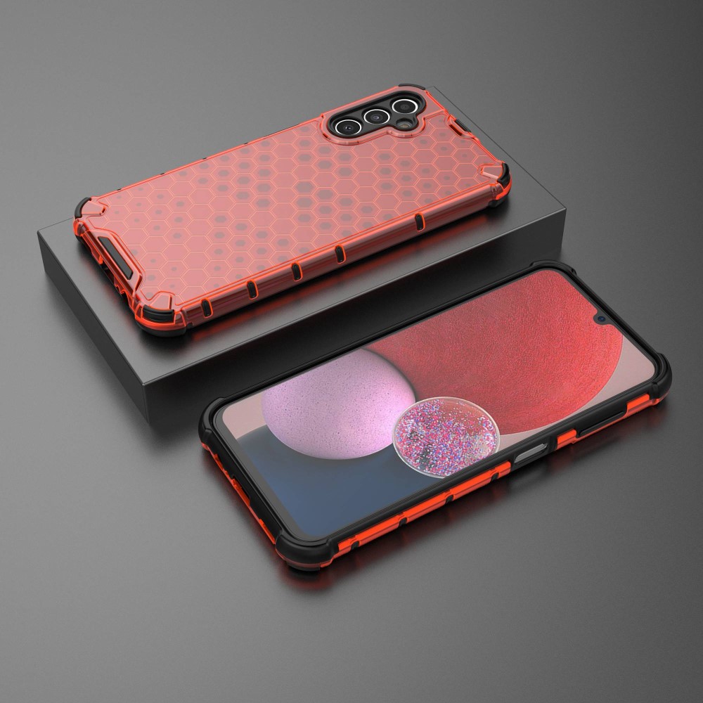  Galaxy A14 4G/5G Skal Shockproof Honeycomb Textur Röd