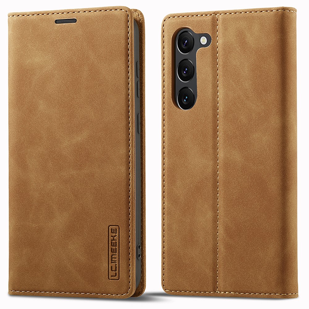 LC.IMEEKE LC.IMEEKE Samsung Galaxy S23 Fodral Flip Läder Brun