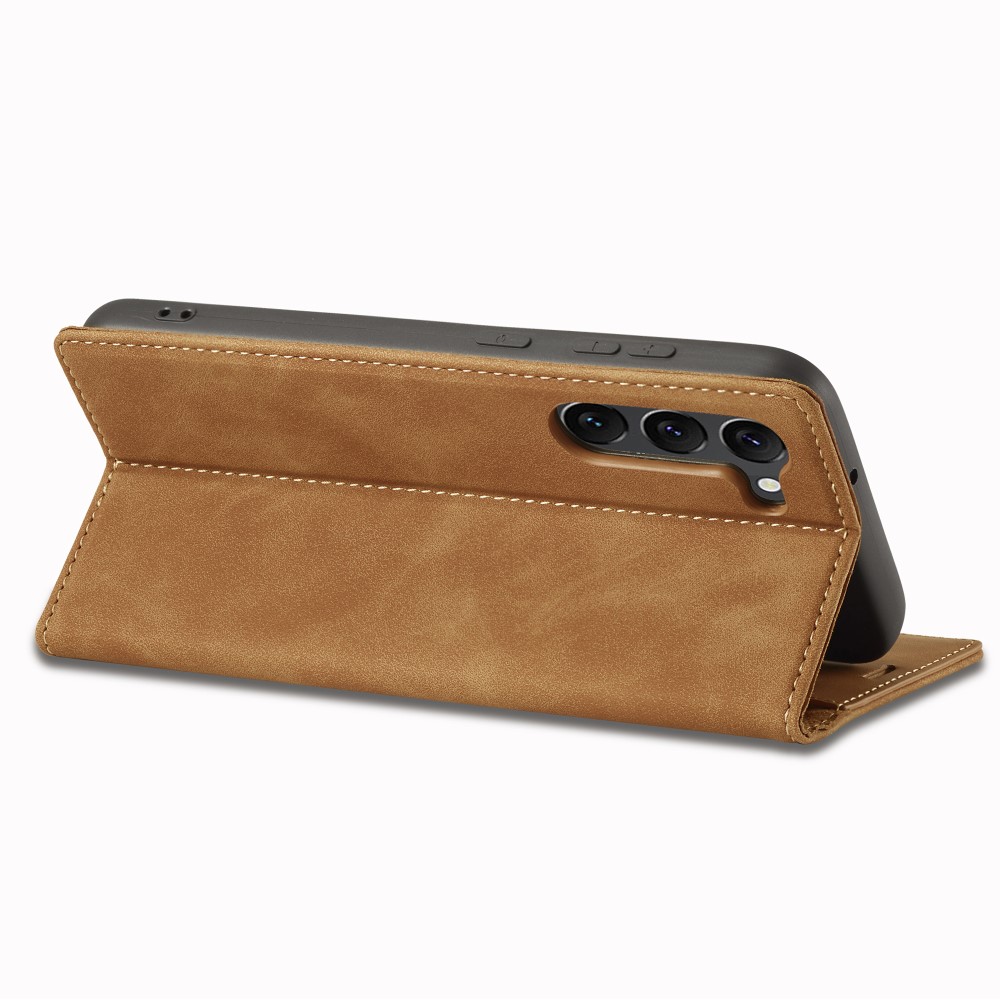 LC.IMEEKE LC.IMEEKE Samsung Galaxy S23 Fodral Flip Läder Brun