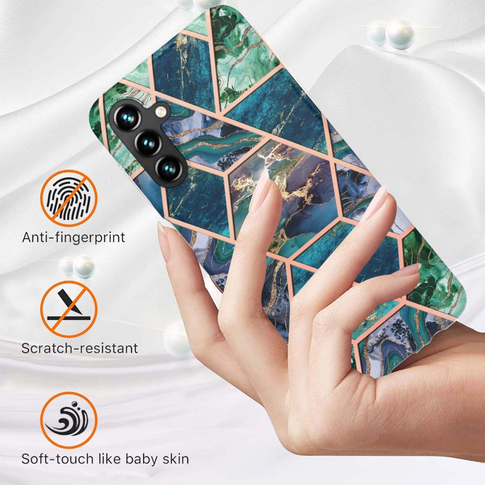  Samsung Galaxy A14 4G/5G Skal Marmor Blå/Grön