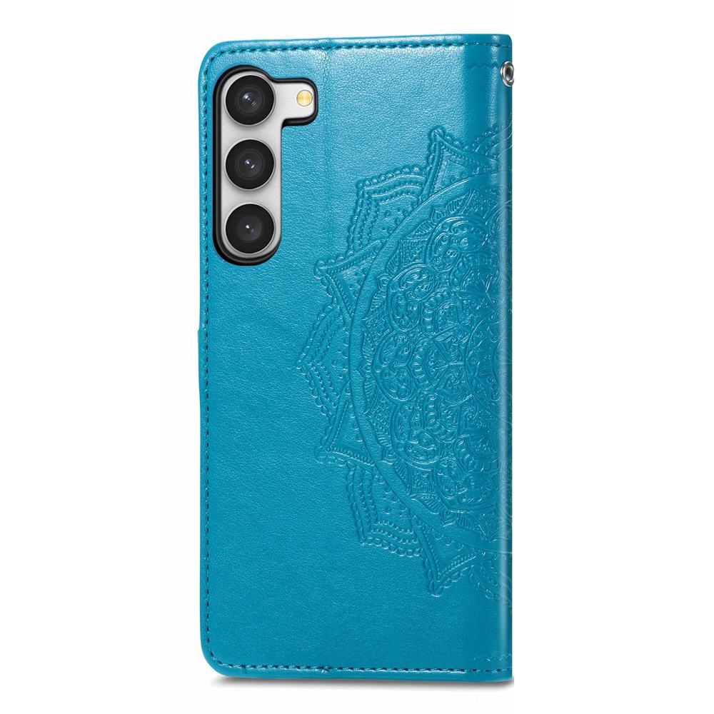  Samsung Galaxy S23 Fodral Mandala Läder Blå