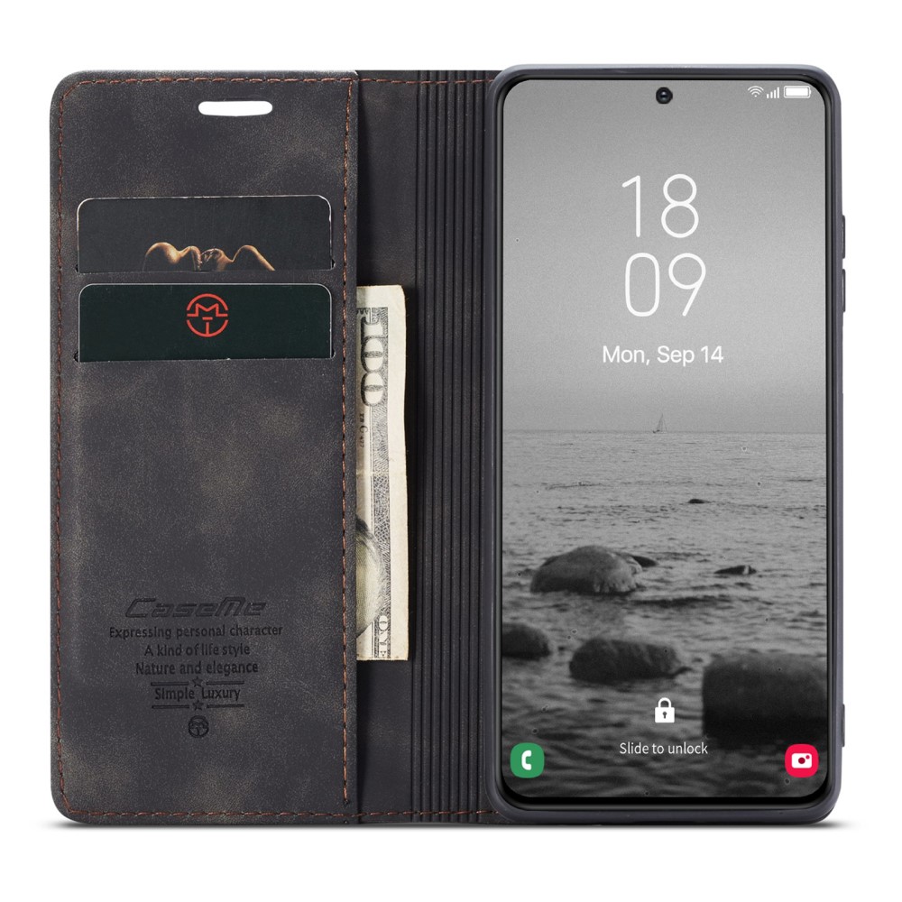 CASEME CASEME Samsung Galaxy S23 Fodral Flip Läder Svart