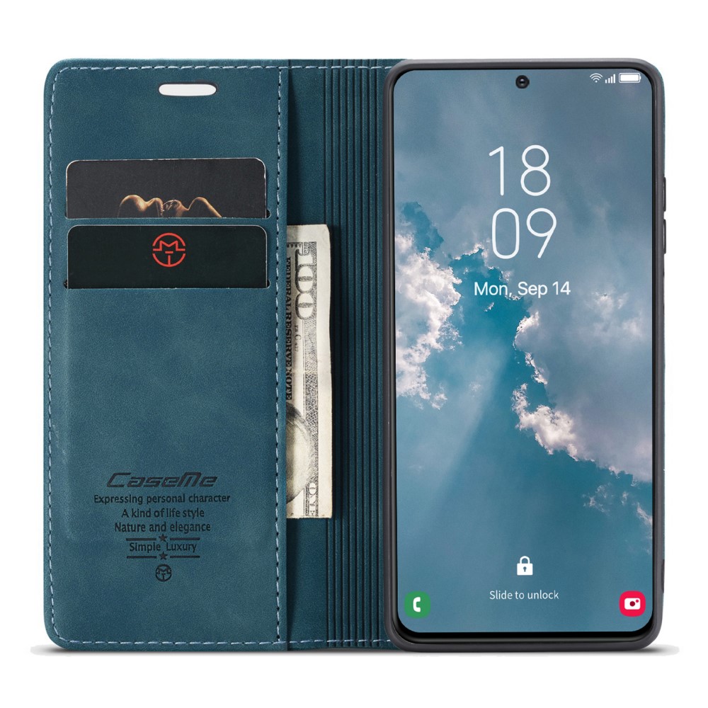 CASEME CASEME Samsung Galaxy S23 Fodral Flip Läder Blå