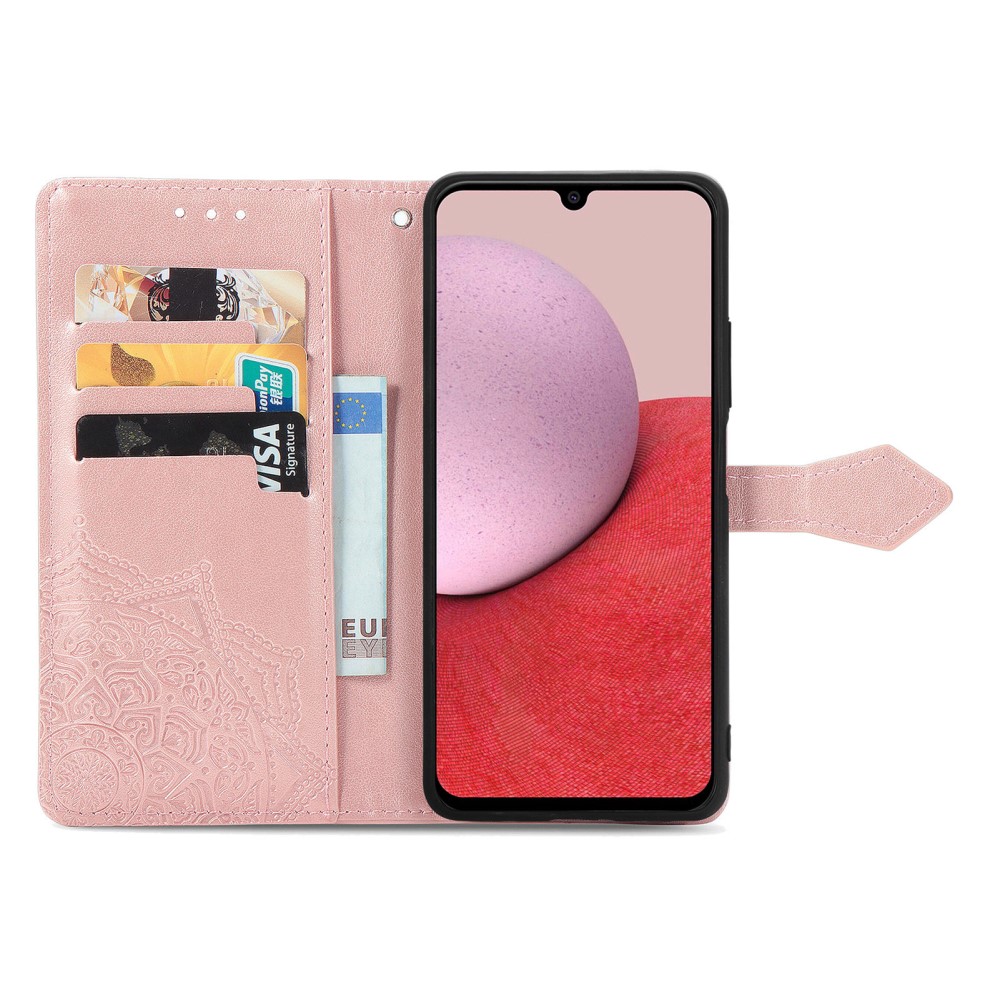  Samsung Galaxy A14 4G/5G Fodral Mandala Läder Roséguld