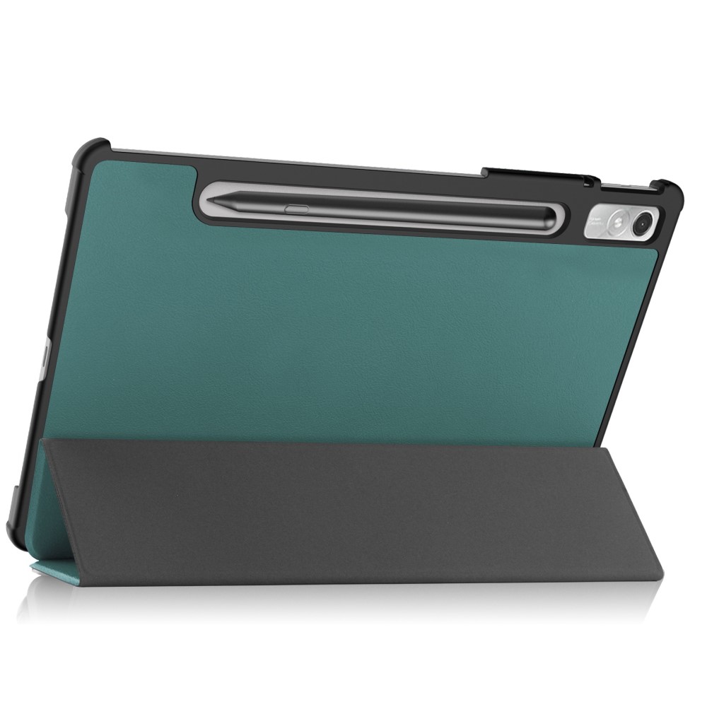  Lenovo Tab P11 Pro Gen 2 Fodral Tri-Fold Läder Svartgrön