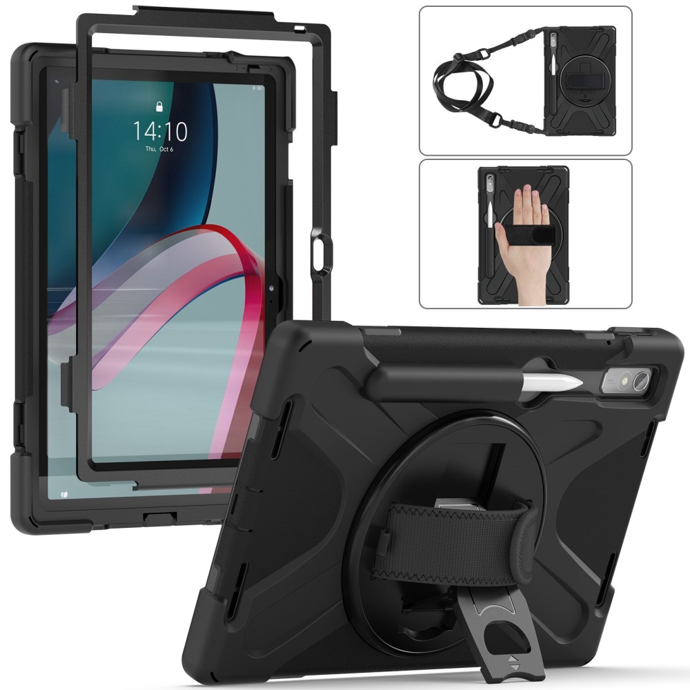  Lenovo Tab P11 Pro Gen 2 Skal 360 Rotation Shockproof Med Rem Svart